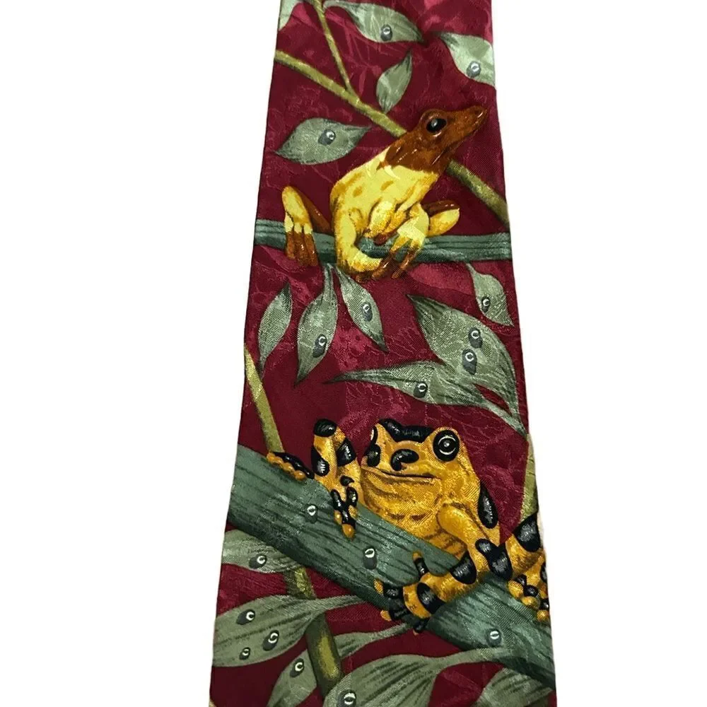 Vintage Tree Frog Silk Neck Tie